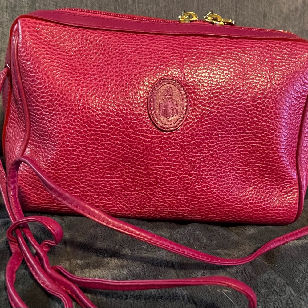 Elegant Mark Cross Pink Leather Crossbody Bag